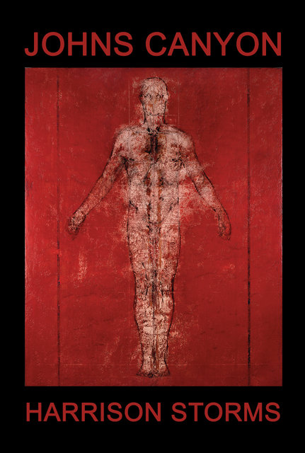 Harrison Storms Johns Canyon Exhibit Ad Card Front - Artwork: Body #0003; Acrylic and Limestone on masonite, 102in x 82in x3in Johns Canyon Harrison Storms 2019 Exhibit Card Front